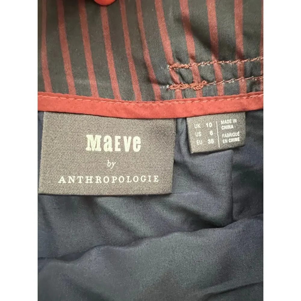 Maeve by Anthropologie Burgundy Short‎ Skirt Sz 6 The Colette Faux Leather Emo